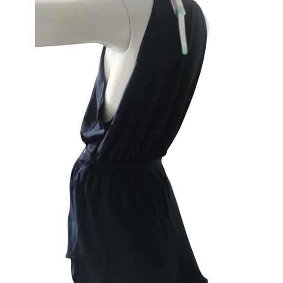 41 Hawthorn Womens XL Navy Halter Dress Asymmetrical Hem Quiet Luxury Old Money - Picture 3 of 11